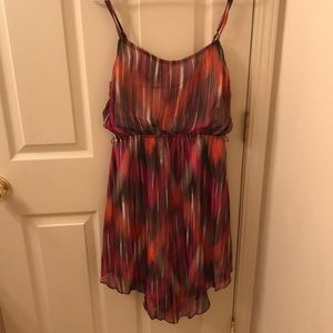 multi colored silky dress